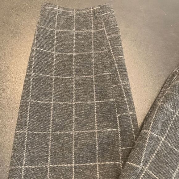 LOFT Women's Plaid Mid-Rise Flat Front Skinny Ankle Pants Gray White Size 4 - Picture 8 of 8